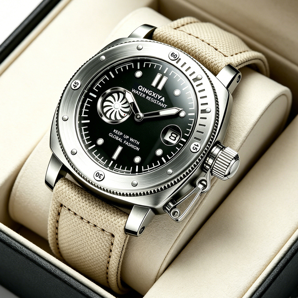 Cool Creative Khaki Canvas Str - đánh giá và giá Canvas Strap Watch