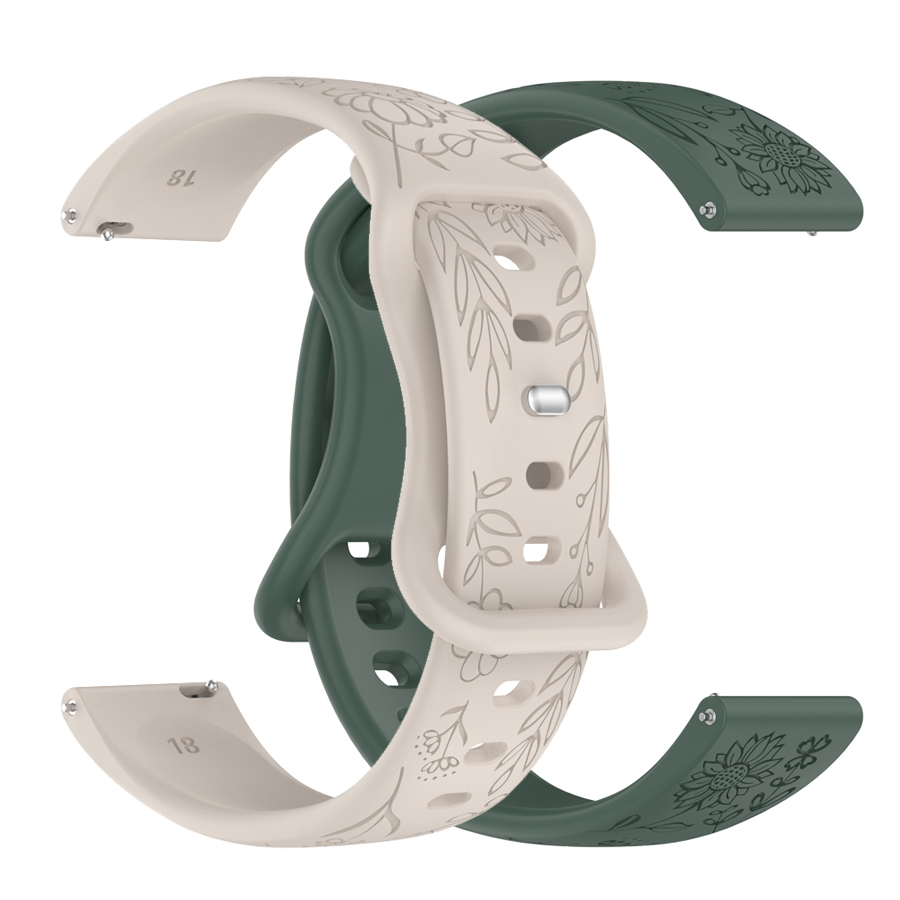 20 22mm 3D Flowers Silicone St - đánh giá và giá Silicone Watch Band 22Mm
