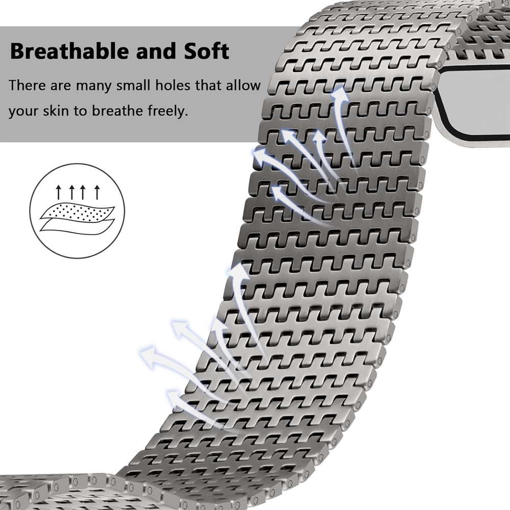Titanium loop strap for Apple  - đánh giá và giá Milanese Loop Magnetic