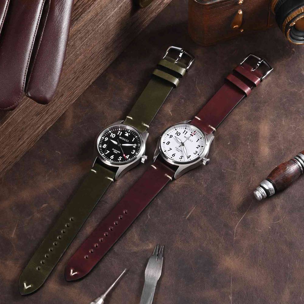 WOCCI Oil Wax Leather Watch St - đánh giá và giá Leather Strap Quick Release